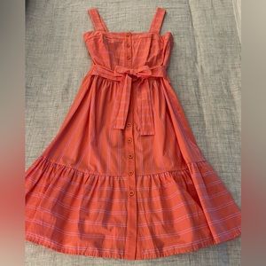 Gal Meets Glam Button Front Tiered Dress with Bow